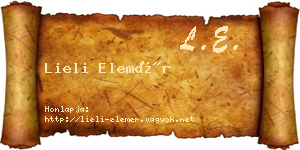 Lieli Elemér névjegykártya